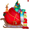 Colossal 13 Foot Grinch Santa and Max Sleigh Scene Christmas Inflatable